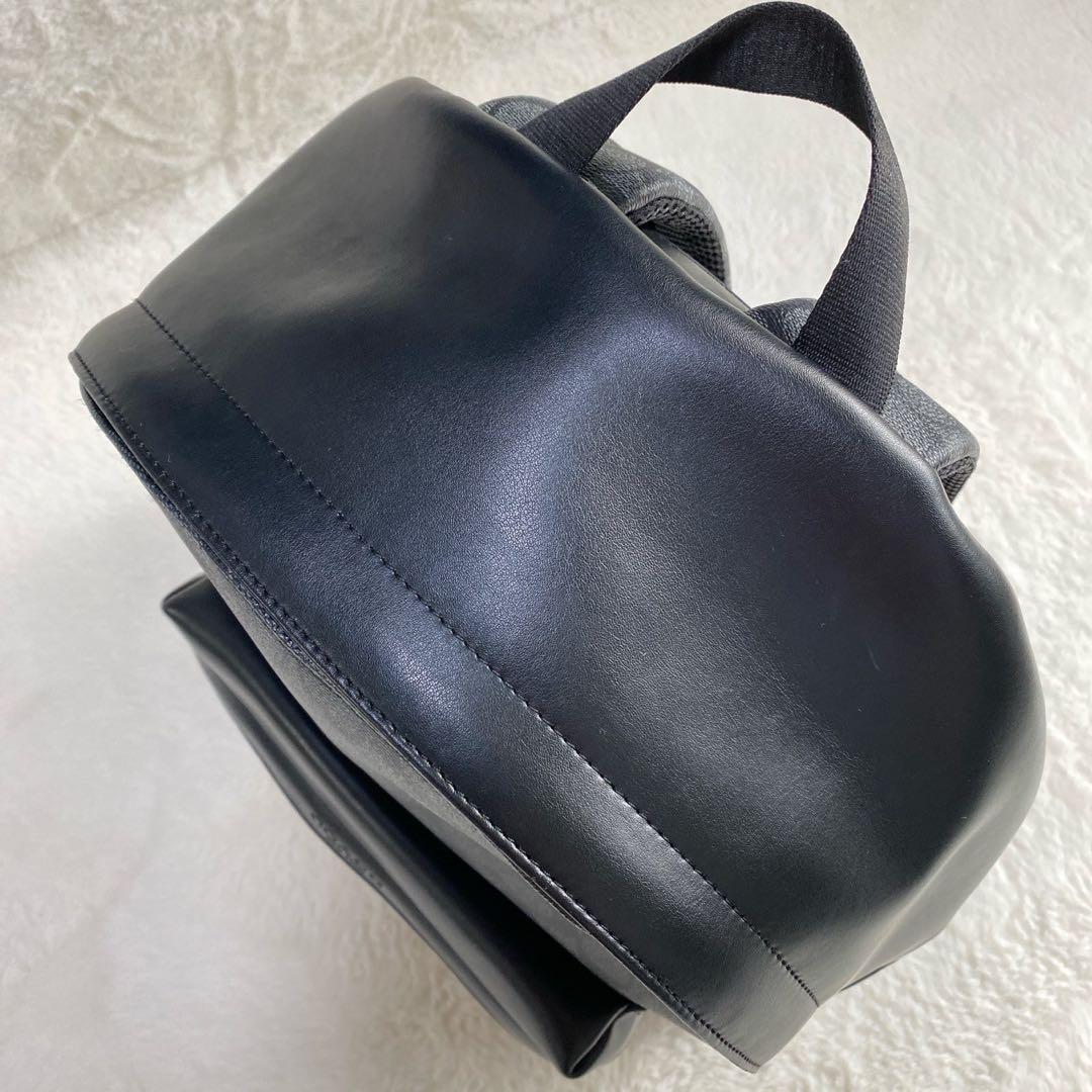 極美品 COACH メンズ リュック シグネチャー A4可 ブラック レザー