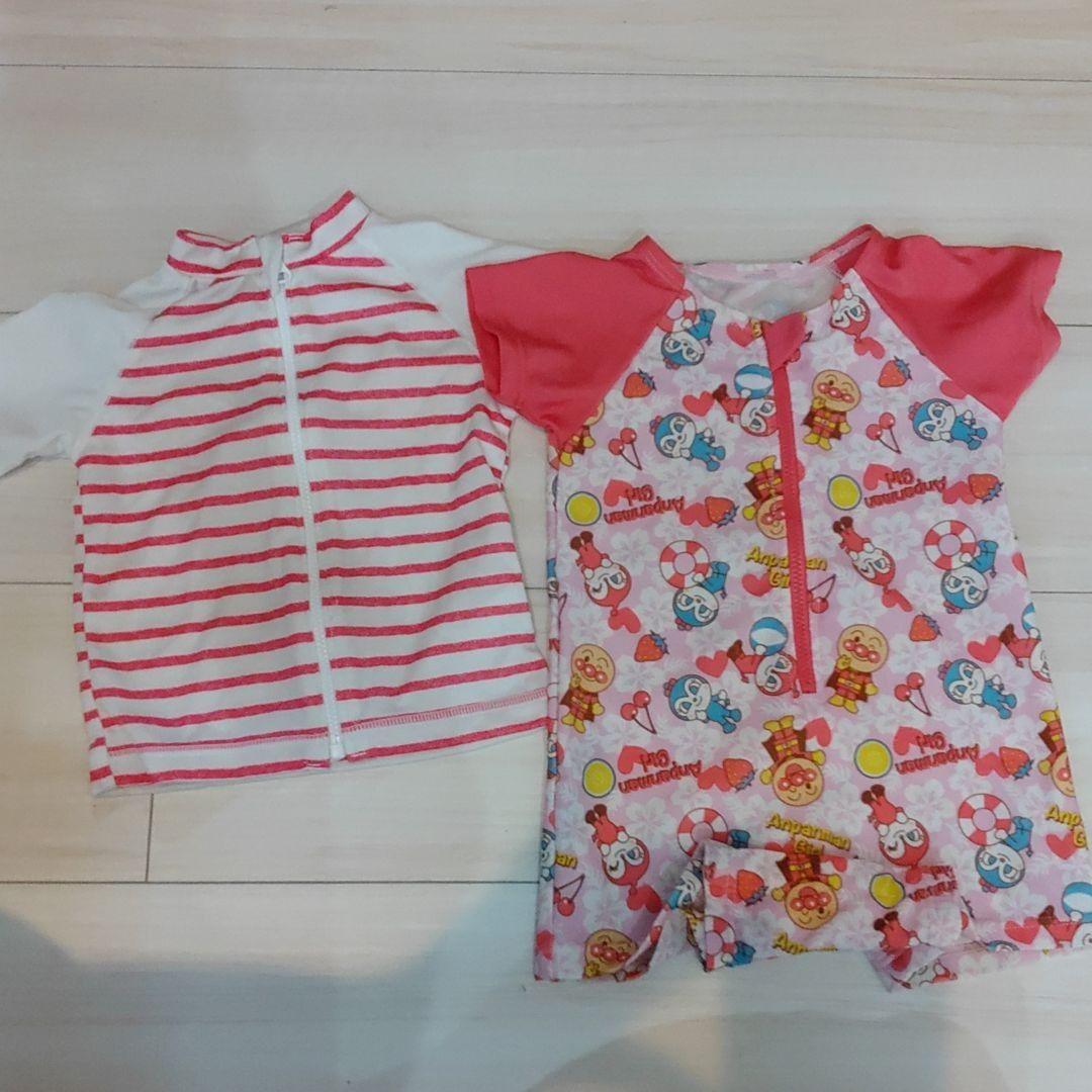 売れ筋新商品 女の子 水着 アンパンマン 80 ラッシュガードセット