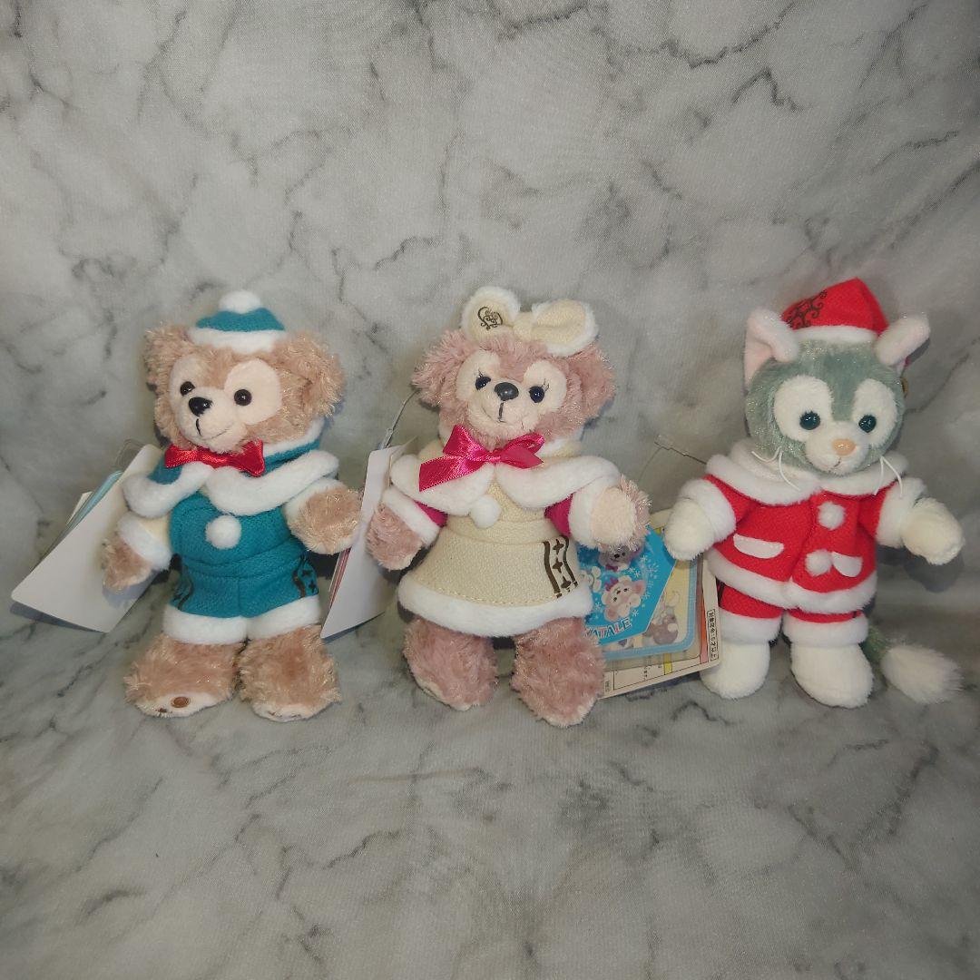 ダッフィー　シェリーメイ　ジェラトーニ　クリスマスぬいぐるみキーホルダーセット