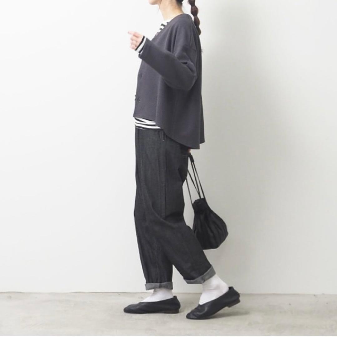 NARU ヘリンボーン柄 Vネックカーディガン