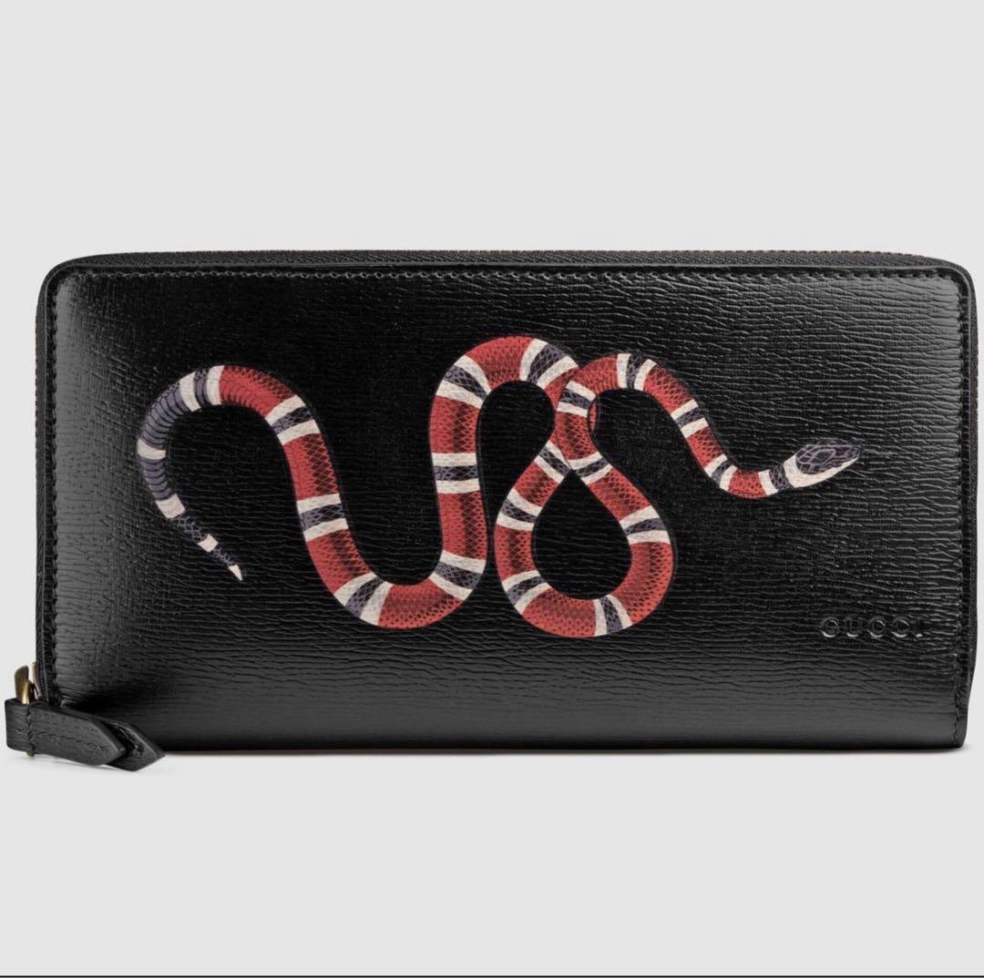ふるさと納税 長財布 グッチ 【美品】GUCCI スネーク ファスナー 蛇 長