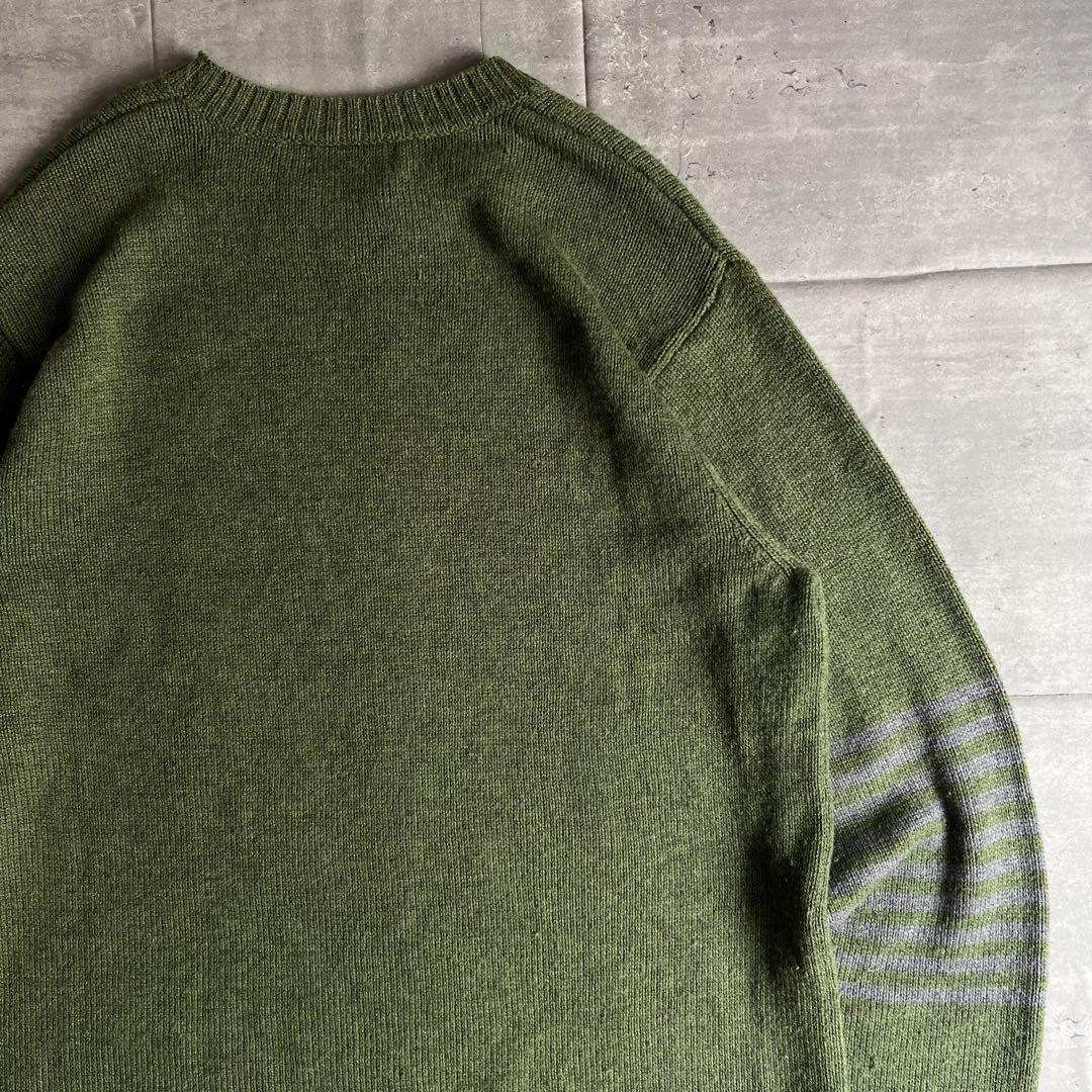 patagonia　パタゴニア　ラムウールニット　セーター　ボーダー　オリーブ