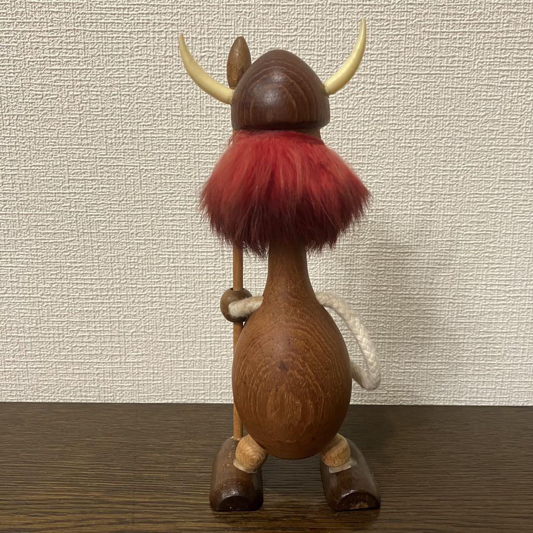 ノルウェー　ノギンス　木製　バイキング　人形置物