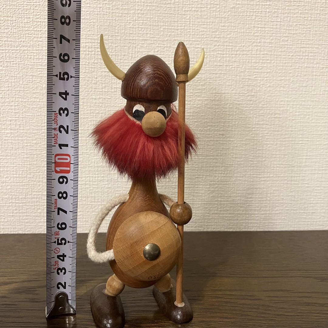 ノルウェー　ノギンス　木製　バイキング　人形置物