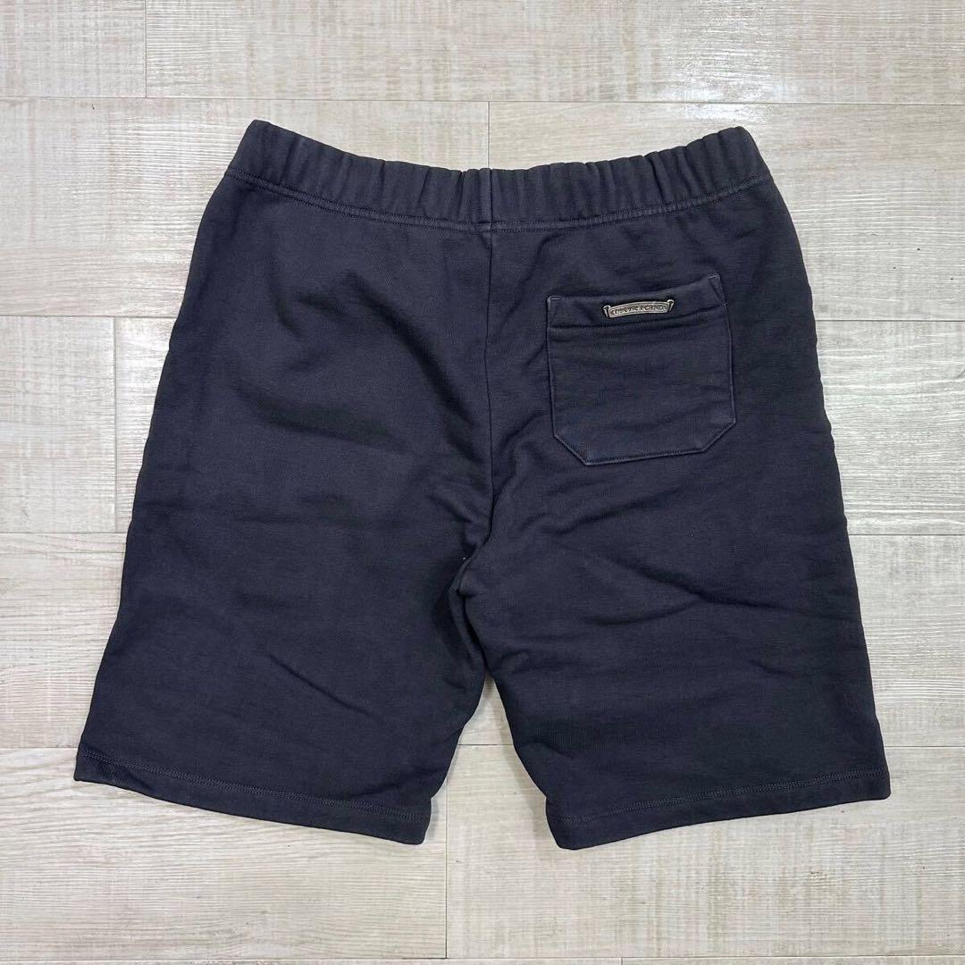 希少 クロムハーツ スウェット ショーツ レザー トリプル クロス パッチ L