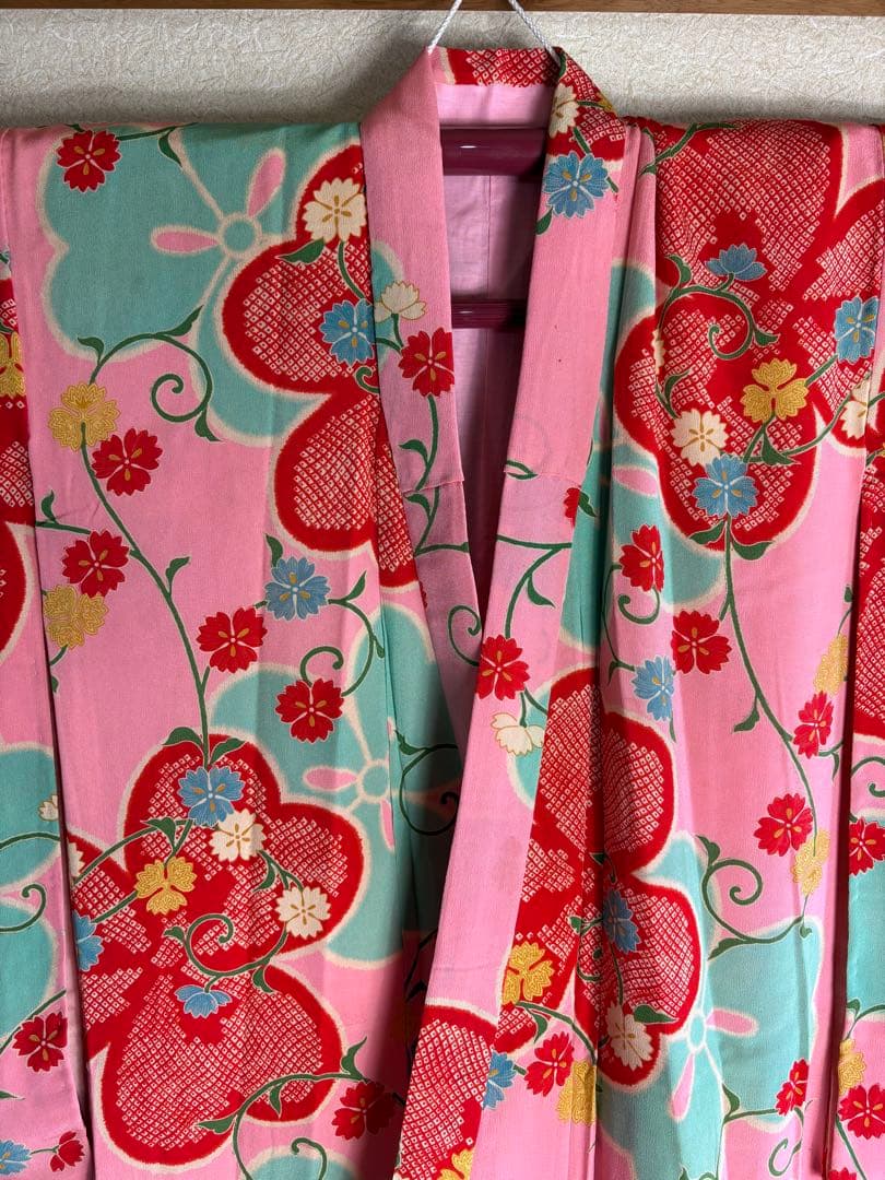 アンティーク着物　子供　振袖　女児　花柄　大正ロマン　七五三　SK1