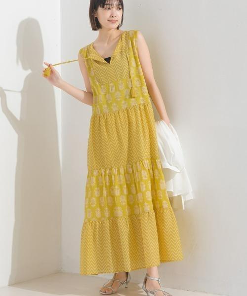 ✨新品/割引可✨インド綿ワンピース 花柄 ノースリーブ ヌキテパ