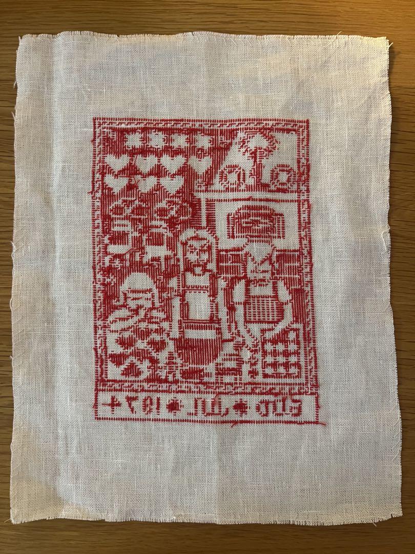 ハンドメイド　クロスステッチ完成品　クリスマスカレンダー スウェーデンのクロスステッチ クリスマス・カレンダー 完成品