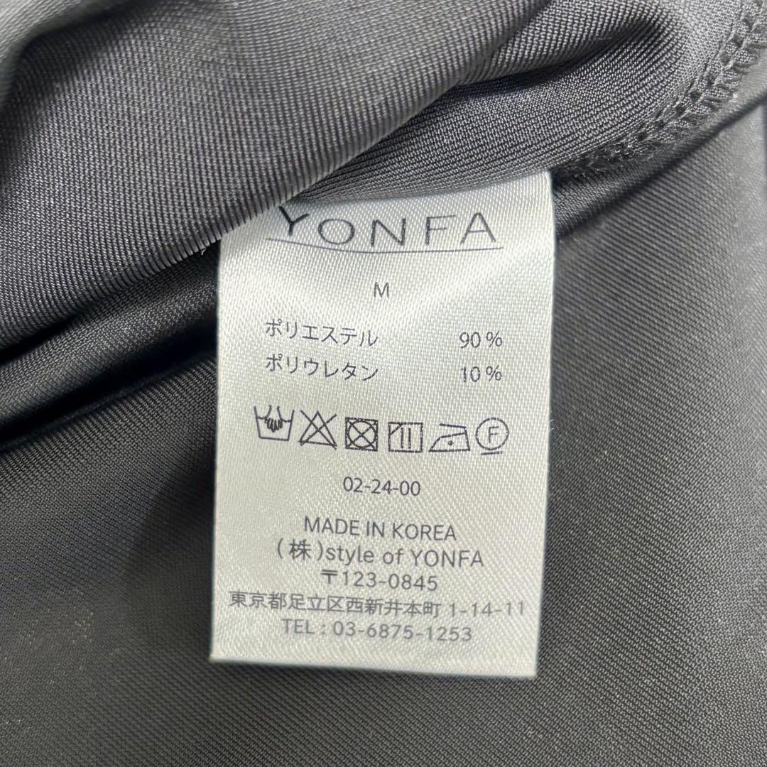新品未使用】yonfa ベルベットスクエアネックティー ブラック M