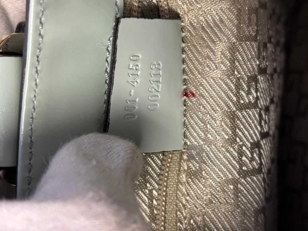 GUCCI　ショルダーバッグ　ハンドバッグ　エナメル　ライブルー　ジャッキー