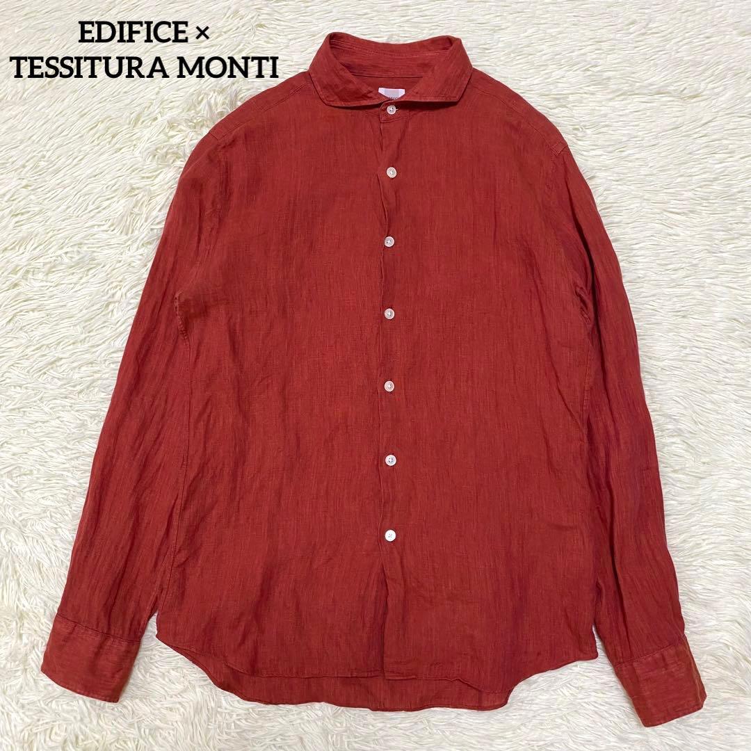 EDIFICE × TESSITURA MONTI リネンシャツ　オレンジ　S 5,124円