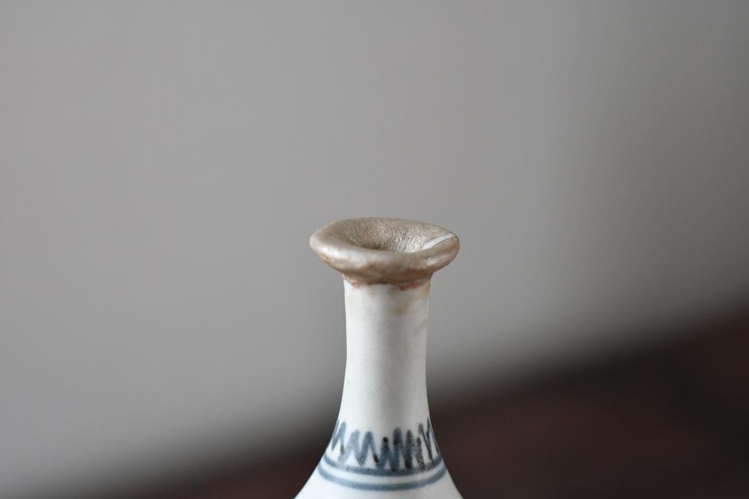 古伊万里染付網手徳利 初期？ 中期？ 江戸 花瓶 一輪挿し 骨董 アンティーク