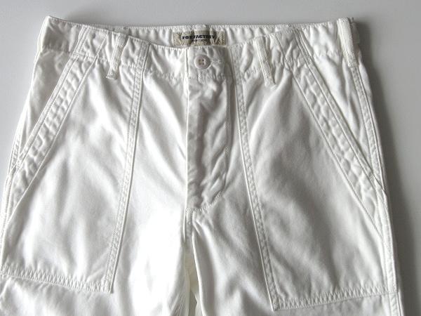 未使用 FOB FACTORY F0431 BAKER PANTS 1/S 白