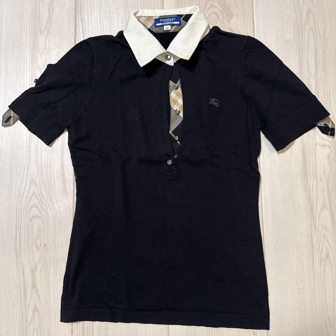 BURBERRY ブラック ポロシャツ BURBERRY BLACK LABEL ポロシャツ レディース ノバチェック
