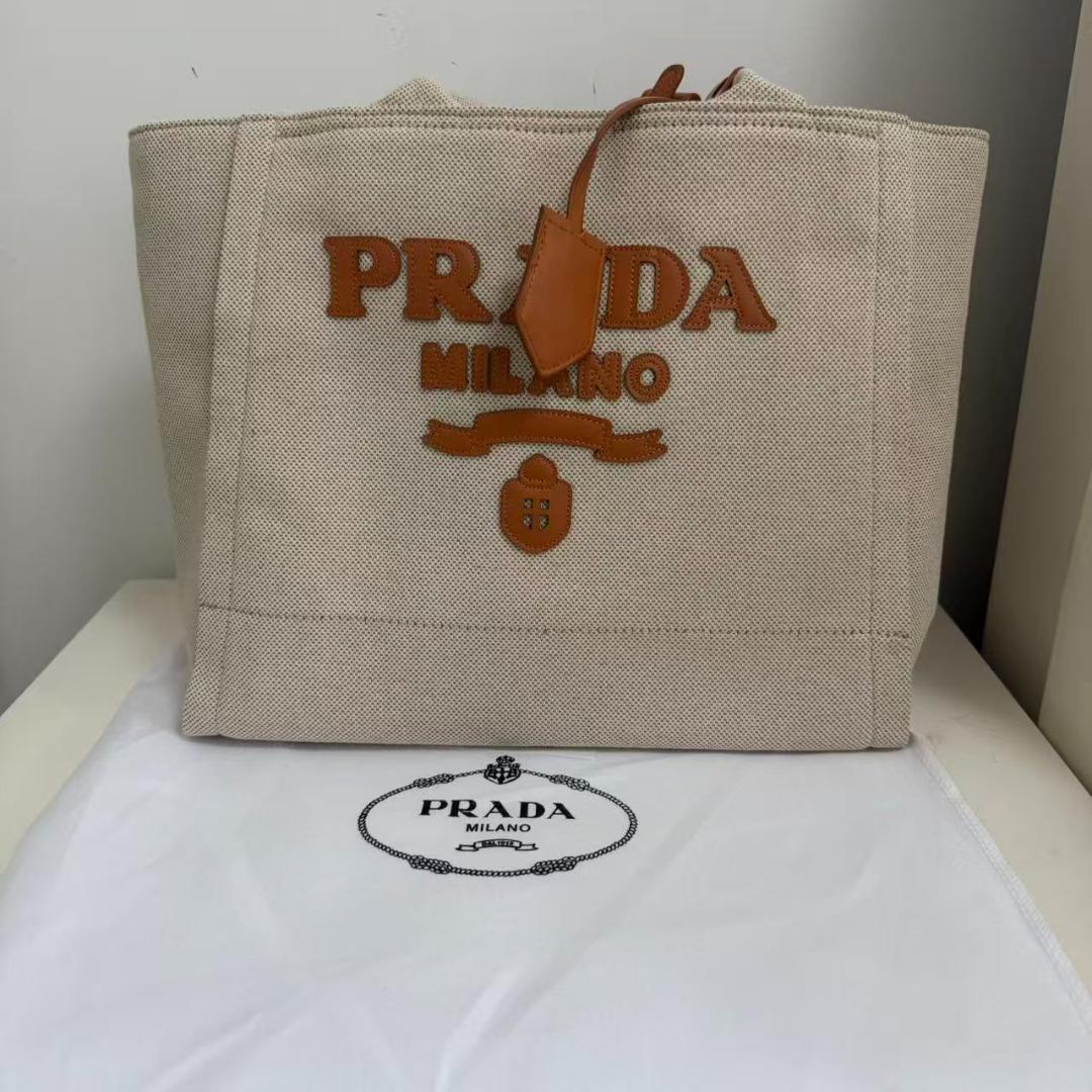 PRADA ベージュ トートバッグ 保存袋付き