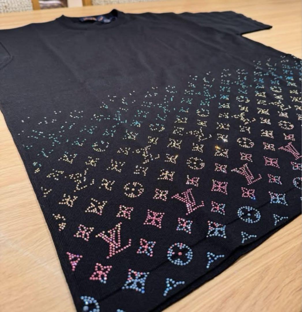 S ルイヴィトン Tシャツ モノグラム tee ラインストーン LV 村上