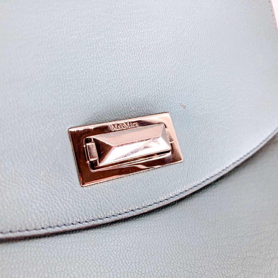 ✨綺麗✨マックスマーラ　ハリウッド　リュック　シルバー金具　レザー　水色 ✨綺麗✨Max Mara ハリウッド リュック シルバー金具 レザー