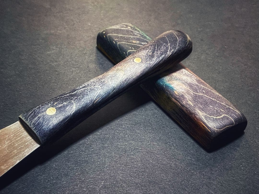 ⑤大丸貼り付け用ハガネ製金ベラ 青メイプル シーリング コーキング ヘラ ⑤大丸貼り付け用ハガネ製金ベラ 青メイプル シーリング コーキング ヘラ