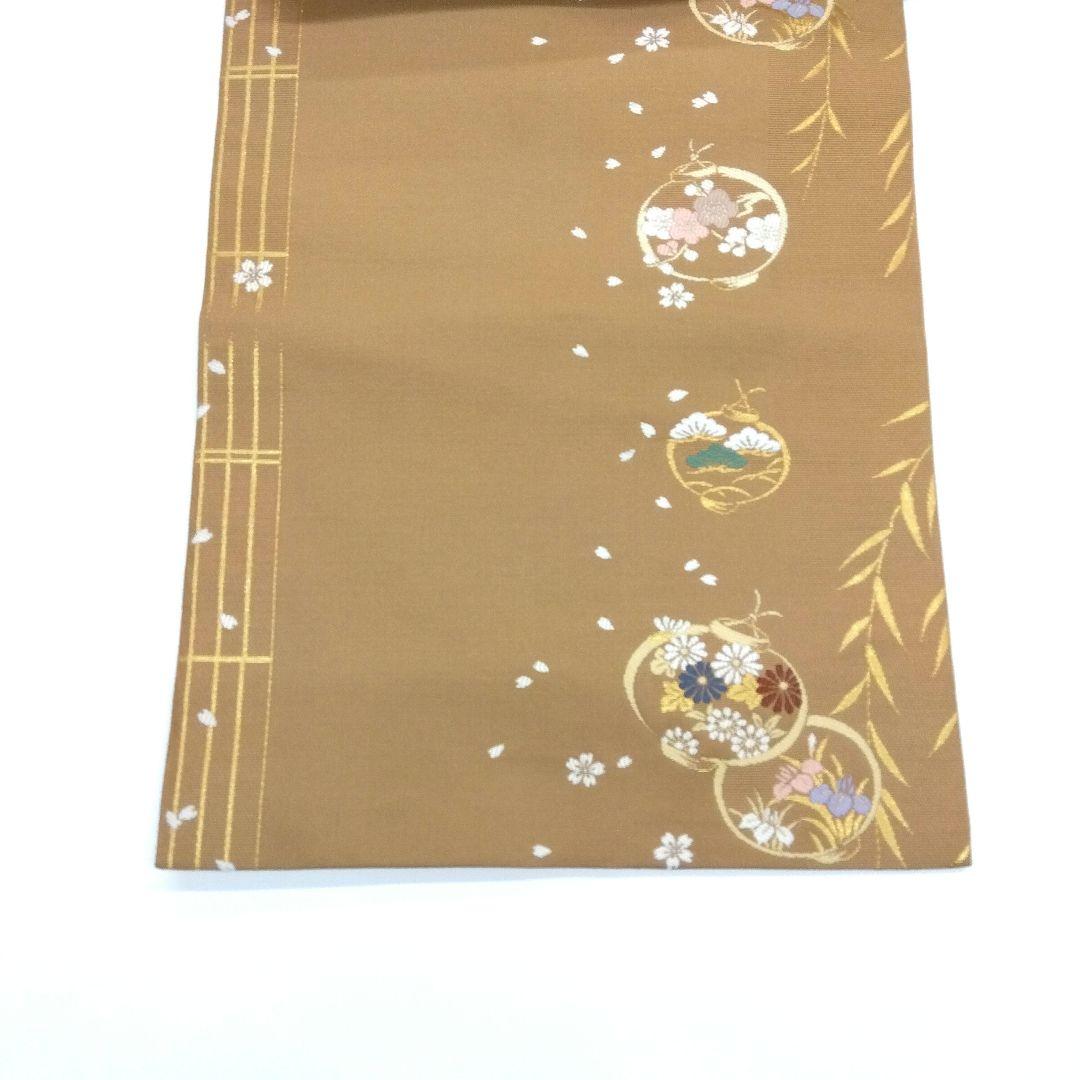新品入荷 名古屋帯 九寸 レディース 24M77n 松 草花 提灯 着物・浴衣