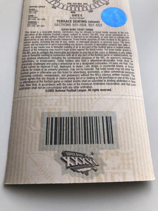 再入荷人気 第36回 Tom Blady MVP cD6w4-m42083932425 NFLスーパーボウル フルチケット NEW定番