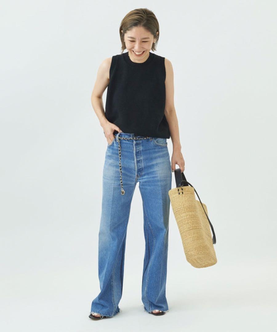 plage プラージュ✨Italian Yarn タンク ブラック ノースリーブ