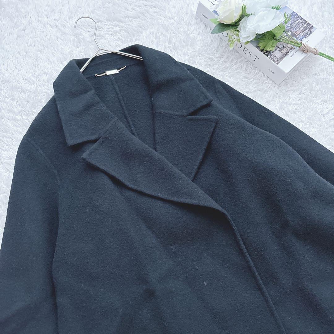 【新品23AW】自由区 ウールリバーショートコート 44 大きいサイズ ブラック 【新品23AW】自由区 ウールリバーショートコート 44 大きいサイズ ブラック