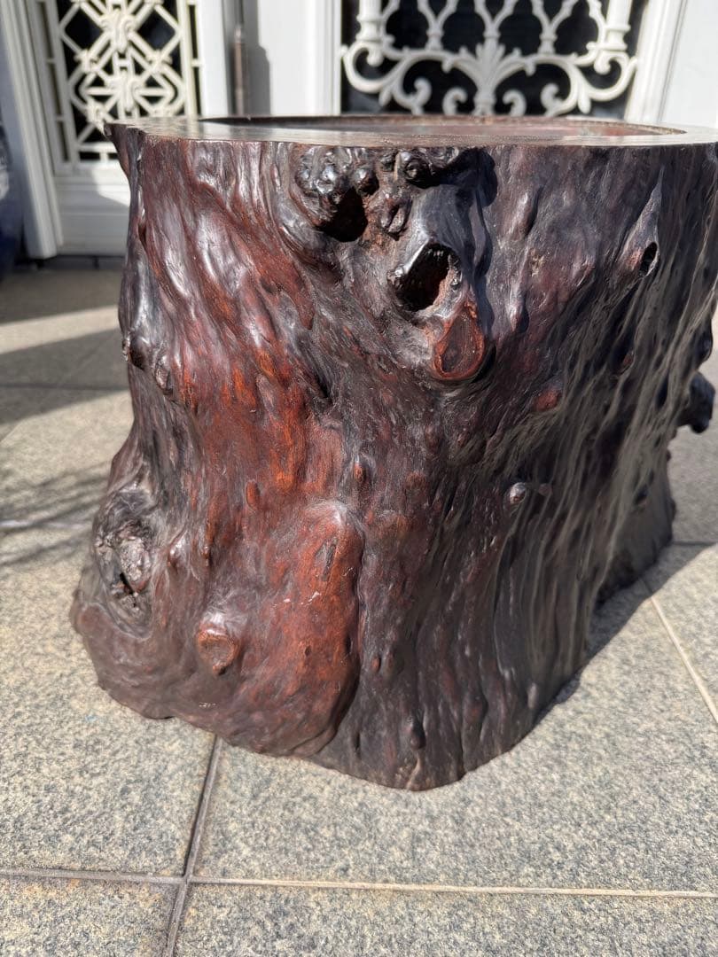 木製ダークブラウン火鉢 アンティーク 木製ダークブラウン火鉢 アンティーク