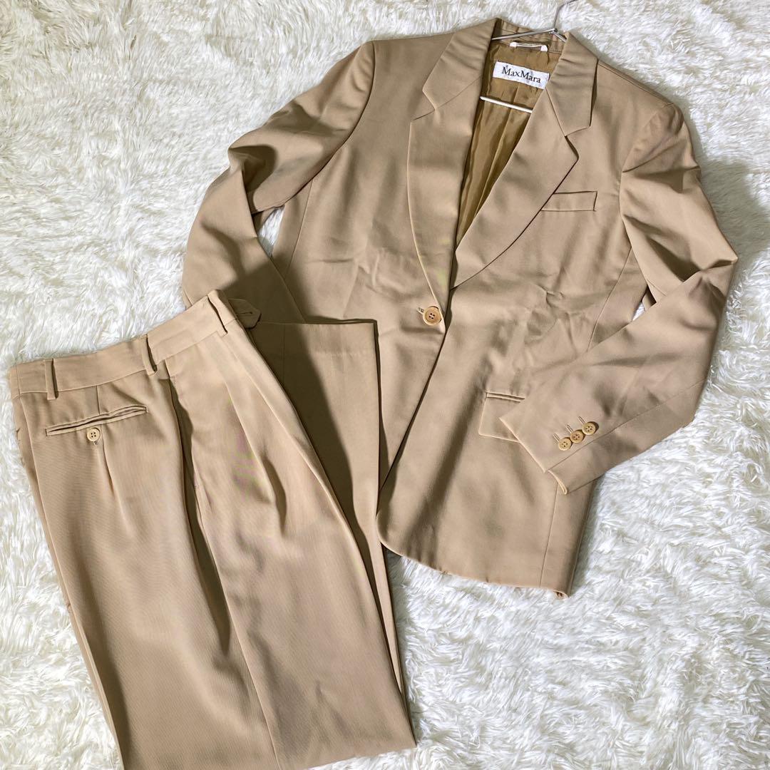 マックスマーラ　セットアップ　ジャケット　パンツ　ベージュ　(L)　白タグ