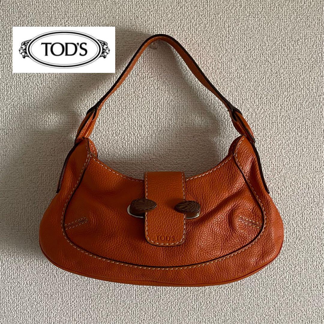 トッズ TOD`S ウェーブバッグ ミニショルダー バッグ レザー 赤