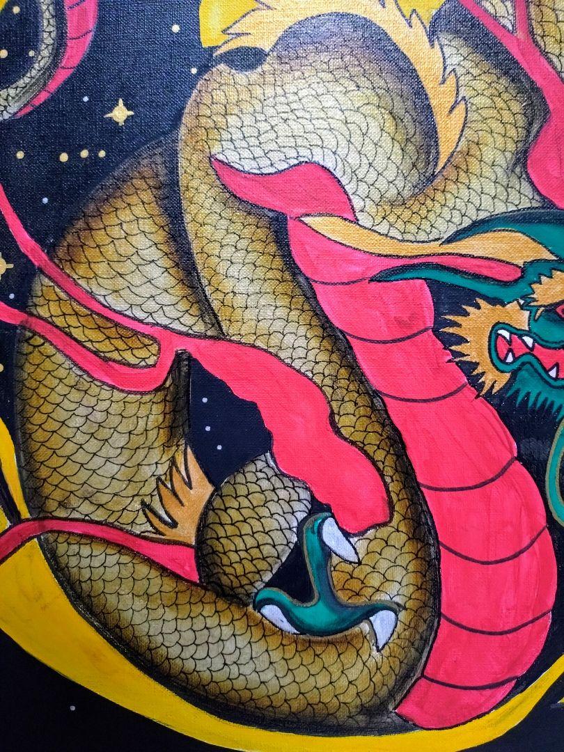 【F10号】ジミー大西【Dragon】肉筆/表裏サイン有り/油彩/アクリル/額縁