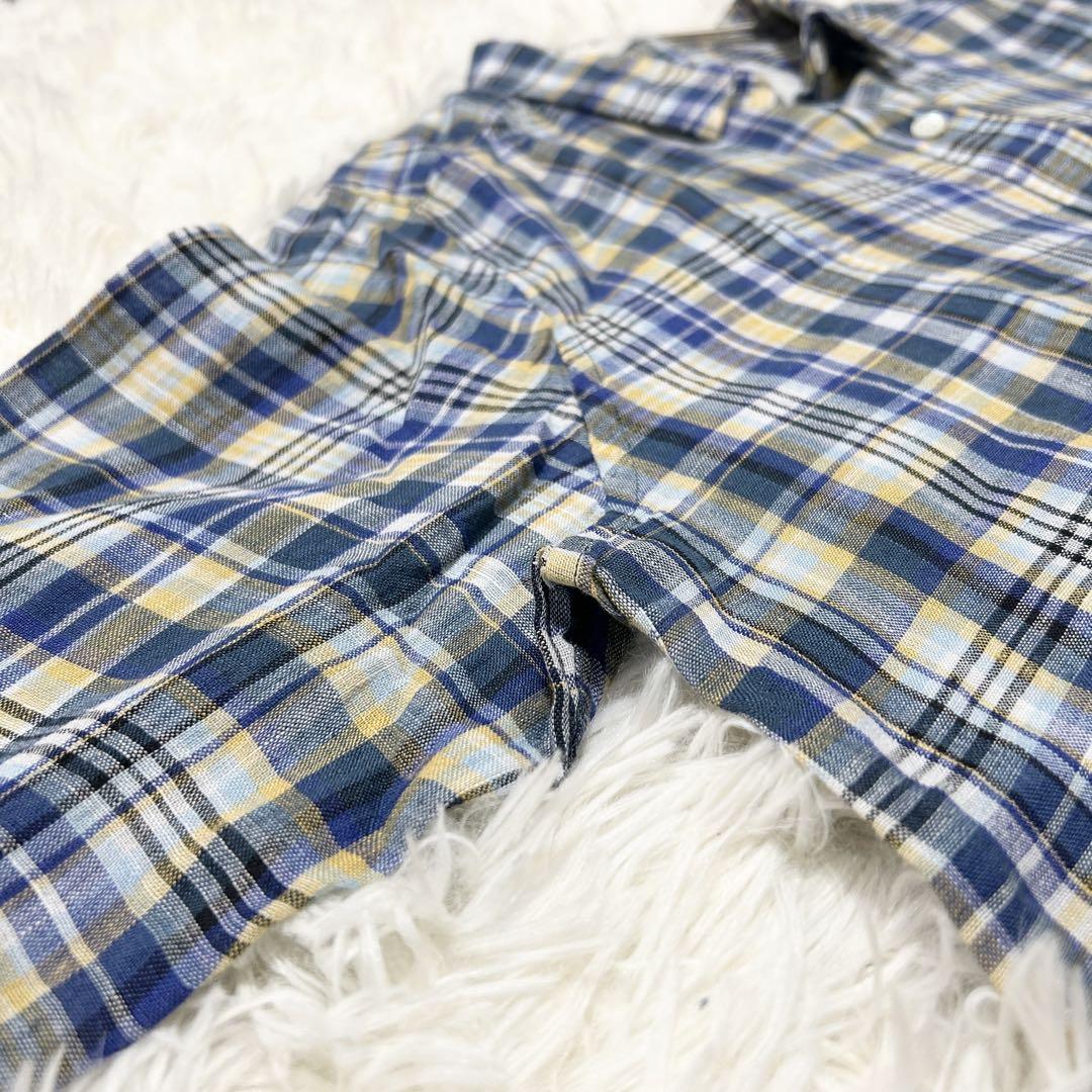 タグ付✨23区　Libeco リネン　長袖シャツ　チェック　大きいサイズ　3XL