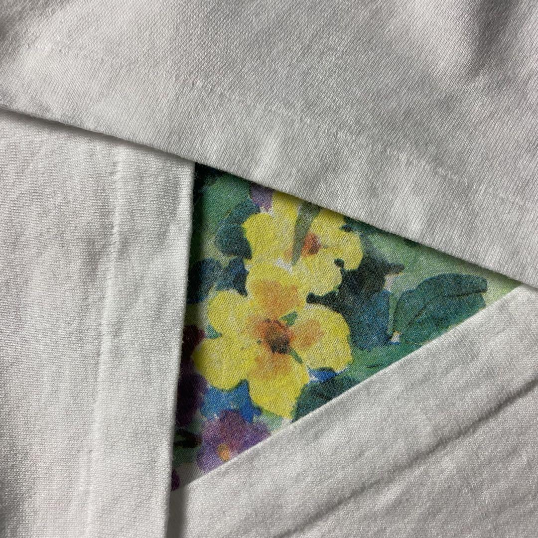 入手困難】90s 水彩画 アート 花柄 Tシャツ シングルステッチ