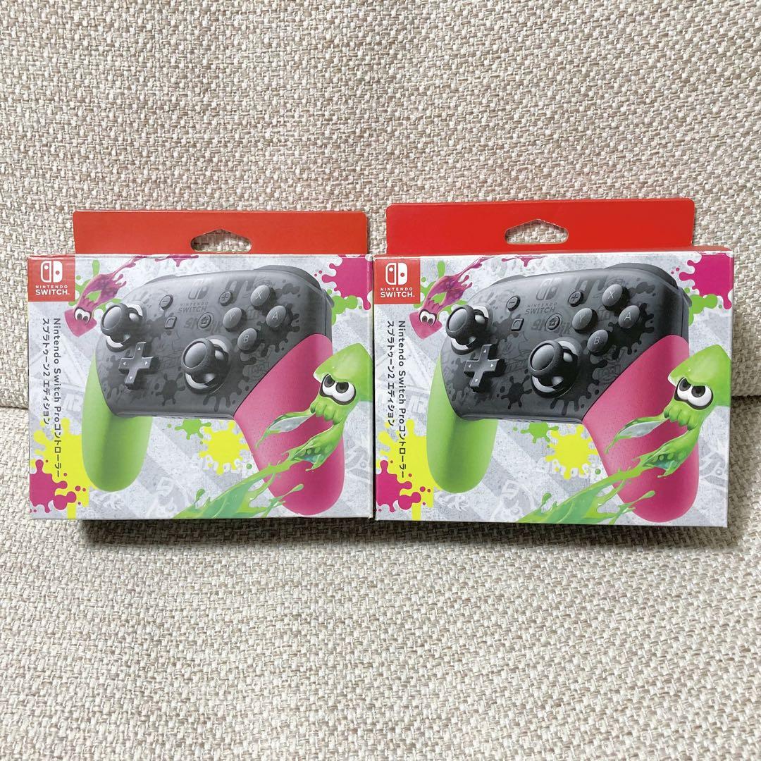 Nintendo Switch 純正プロコン スプラトゥーン 2個 セット Switch】スプラトゥーン2 すぐに遊べる Proコントローラーセット