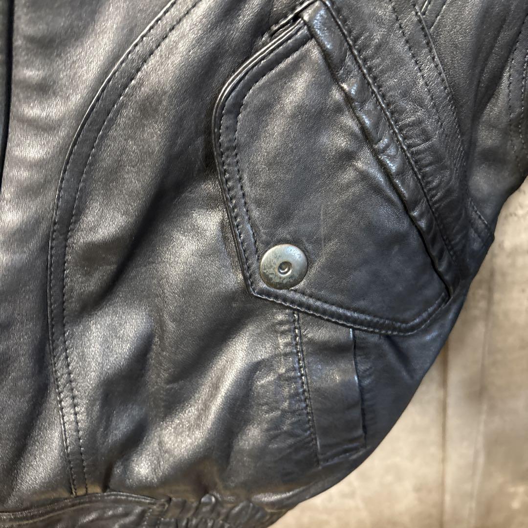 90s_vintage】短丈LeatherJacket平成グランジY2K - メルカリ
