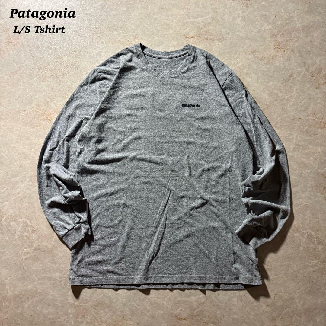 パタゴニア L/s Tshirt古着ロンTグレーCBOYプリントロゴunisex