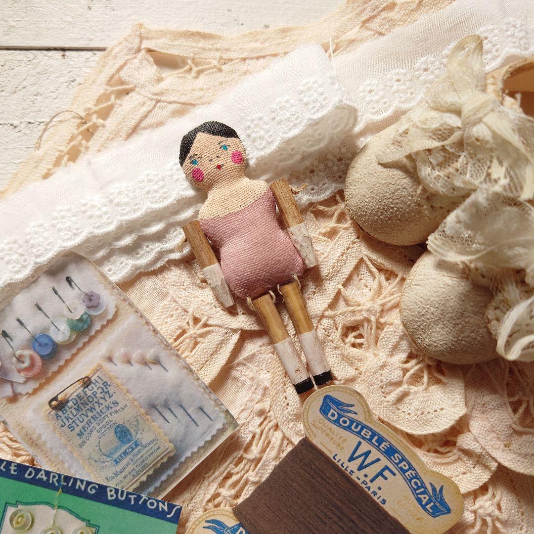 ペグドール ミニチュア ⑧ ハンドメイド アンティーク風