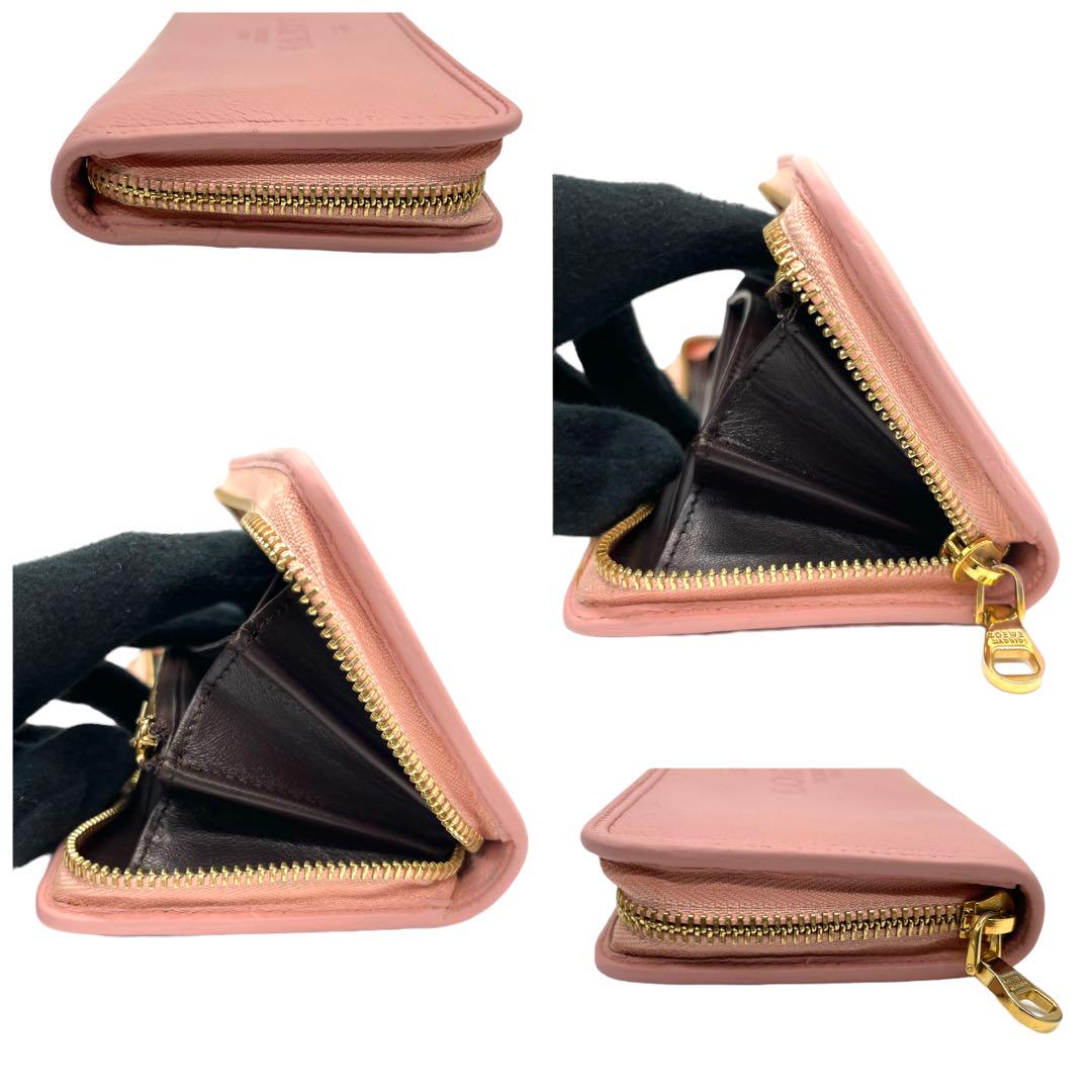 LOEWE ロエベ 長財布 ラウンドファスナー ピンク アナグラム LOEWE ロエベ 長財布 ラウンドファスナー ピンク アナグラム