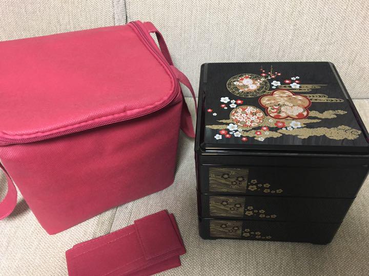 【即発送します】おせちとんでん重箱三段重保冷バッグ付