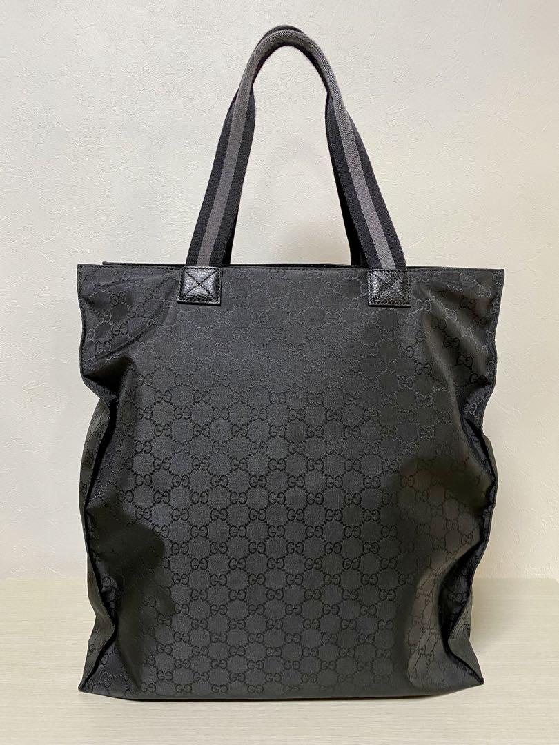 【極美品】GUCCI グッチ トートバッグ GGナイロン レザー ブラック 黒
