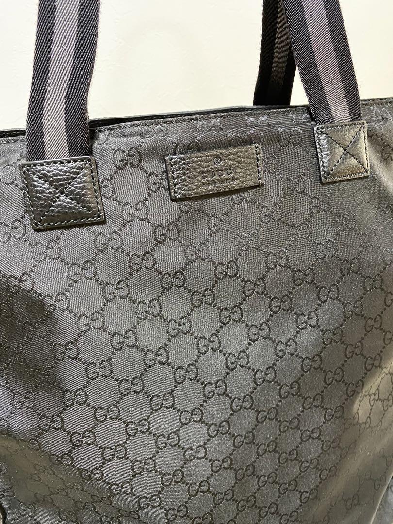 【極美品】GUCCI グッチ トートバッグ GGナイロン レザー ブラック 黒