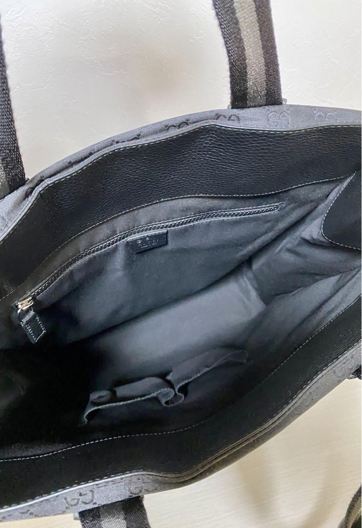 【極美品】GUCCI グッチ トートバッグ GGナイロン レザー ブラック 黒
