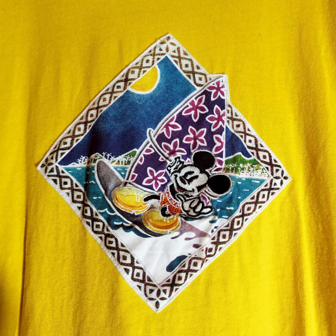 【セール】福袋のファッション通販 刺繍デザイン 90s ディズニー Disney Tシャツ 古着 イエロー トップス