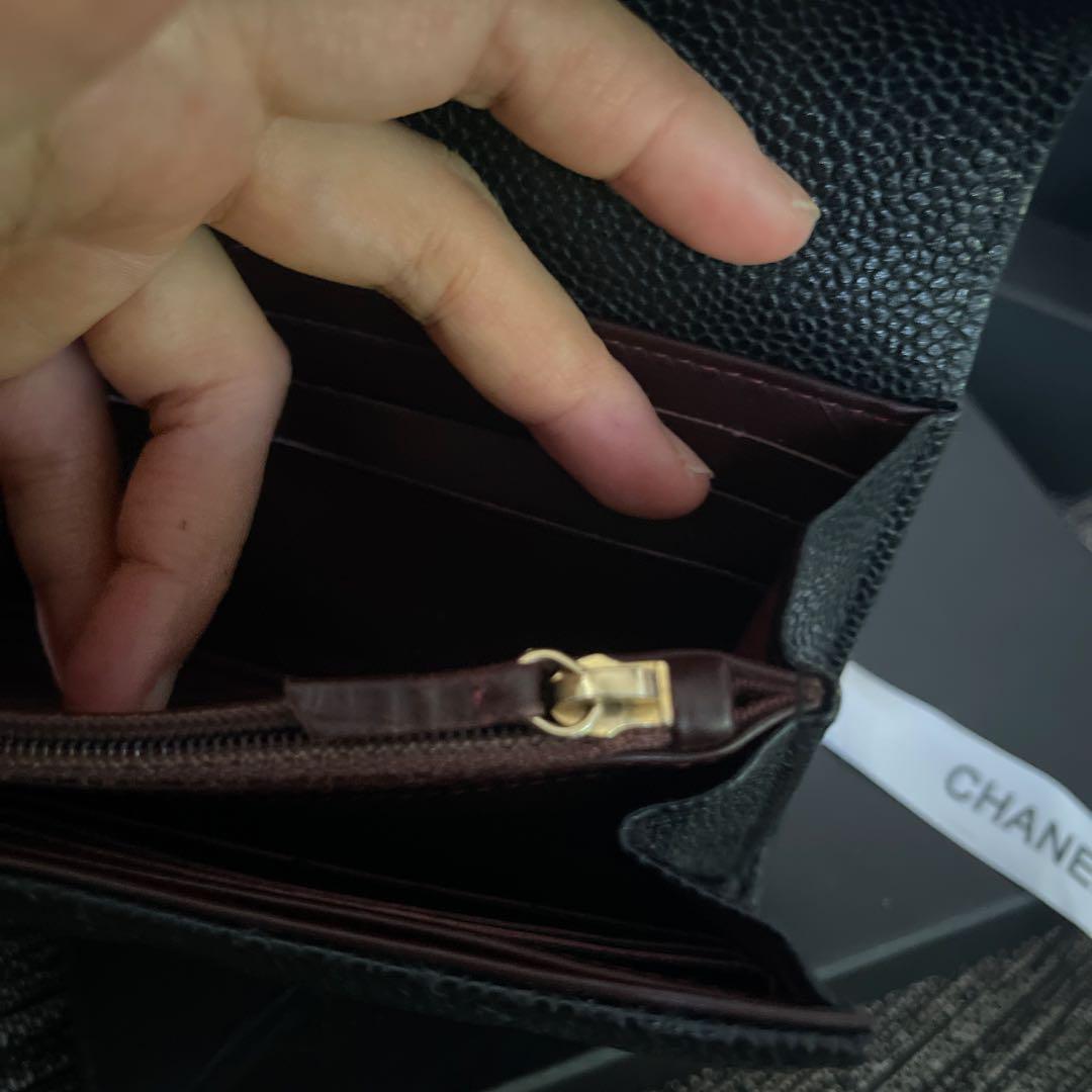 CHANEL キャビアスキン　長財布　極美品