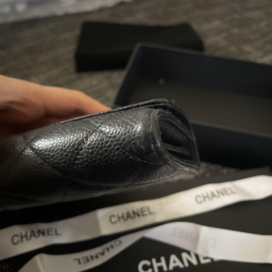CHANEL キャビアスキン　長財布　極美品