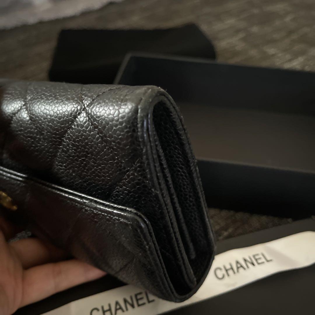 CHANEL キャビアスキン　長財布　極美品
