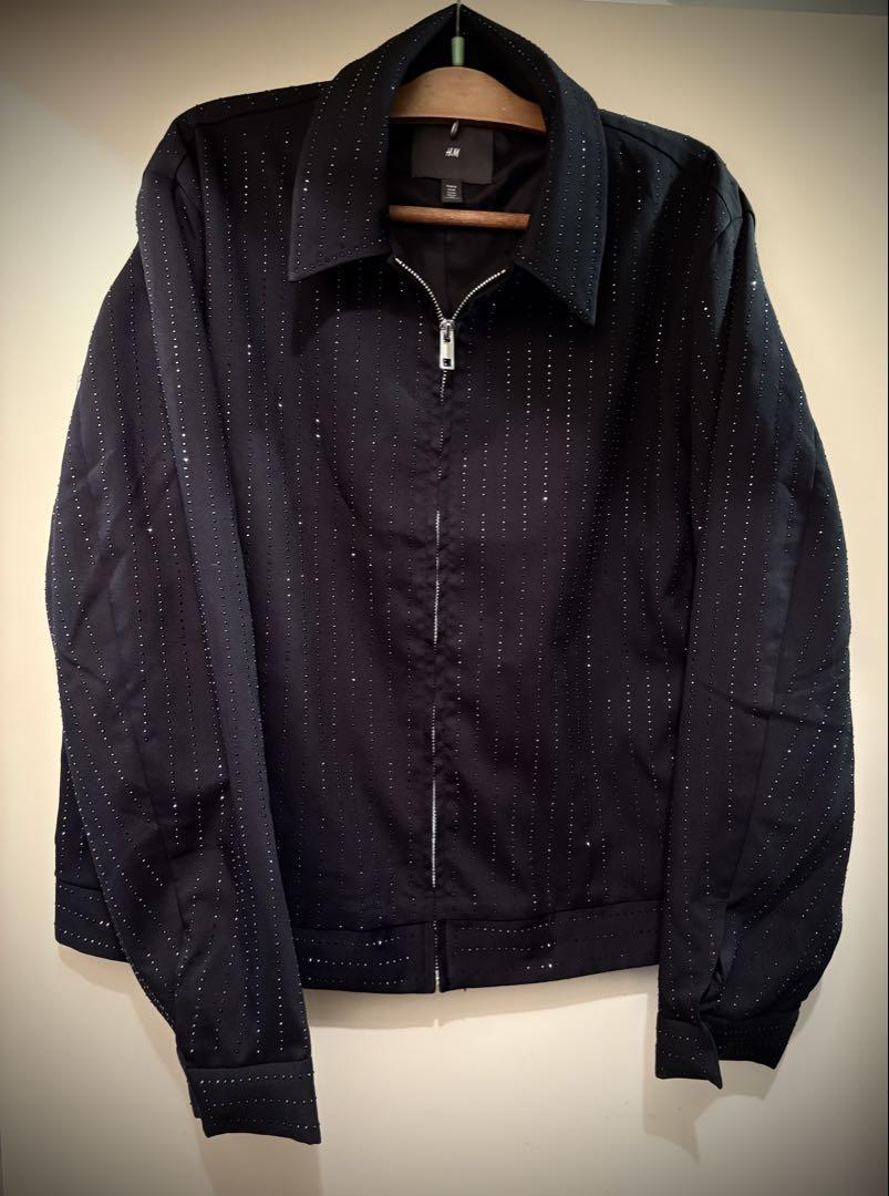H&M ブラック　ラメ　ジャケット Sサイズ