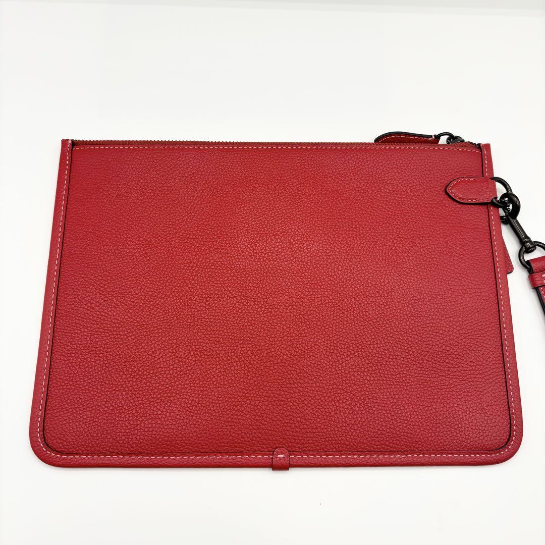 COACH☆新品】チャーター ポーチ・レキシー！レッド！恐竜！レザー！