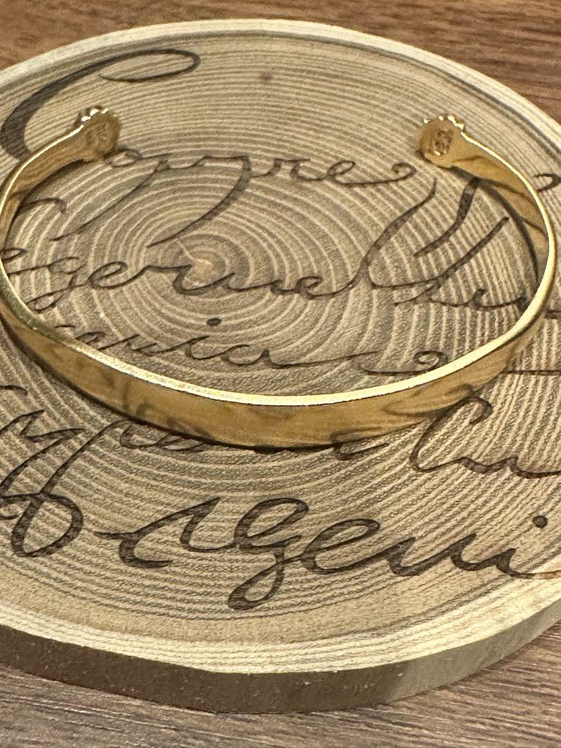 22K BANGLE PLN FLATプレーンフラット 2ダイヤゴールドバングル