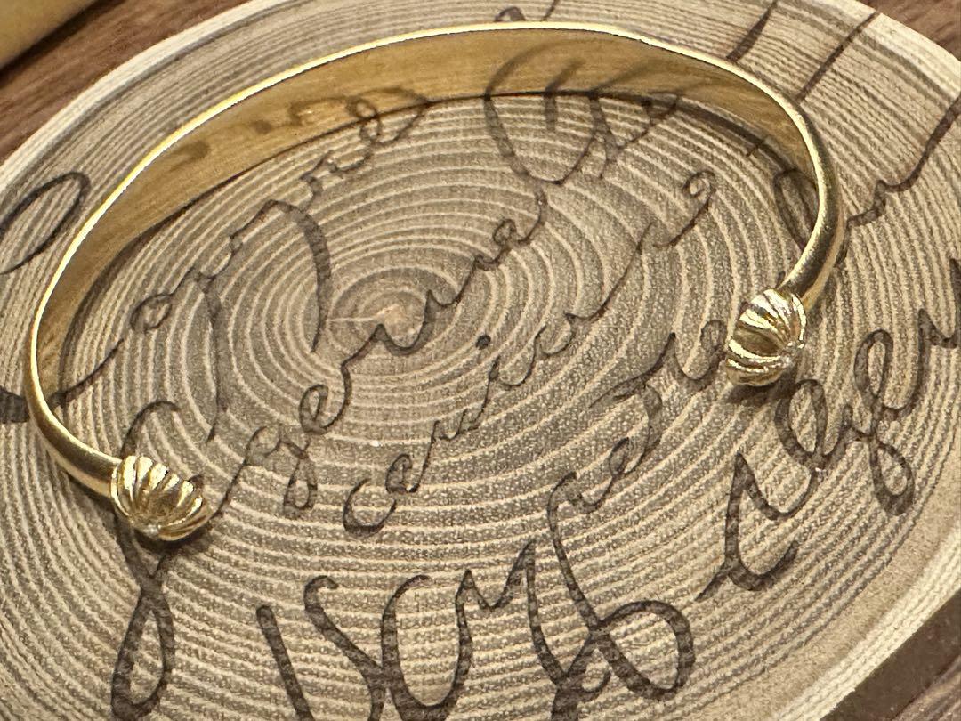 22K BANGLE PLN FLATプレーンフラット 2ダイヤゴールドバングル
