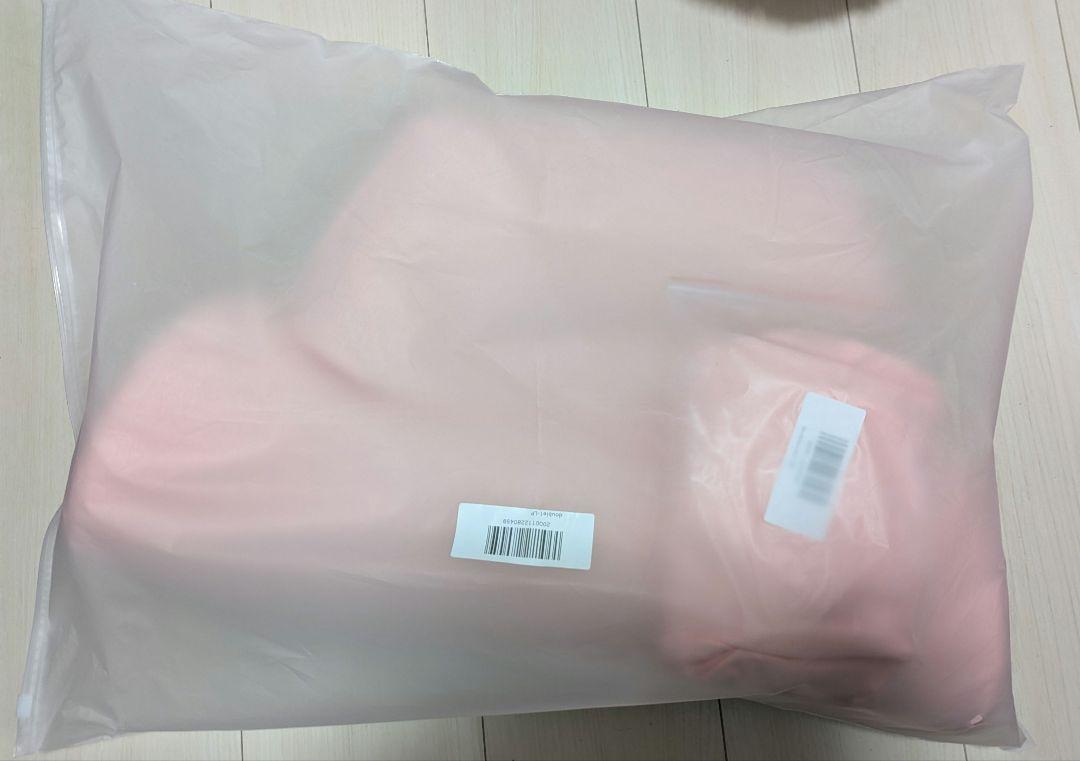 首と肩のことだけを考えたダブル枕　追加カバー付き　ライトピンク
